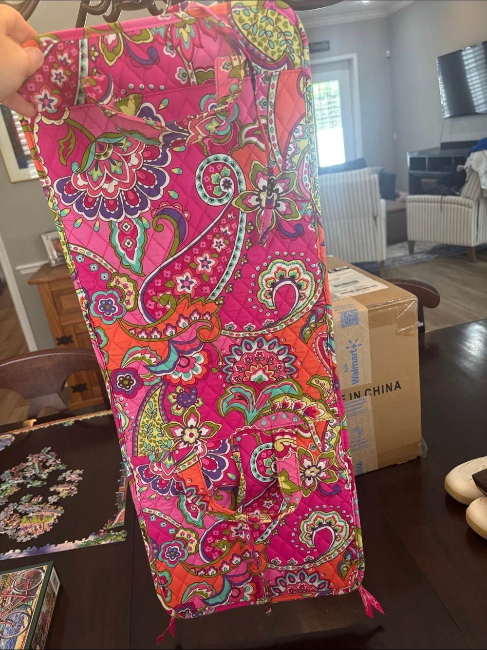 Vera Bradley Pink Floral Paisley Hanging Makeup Organizer